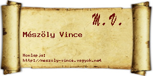 Mészöly Vince névjegykártya